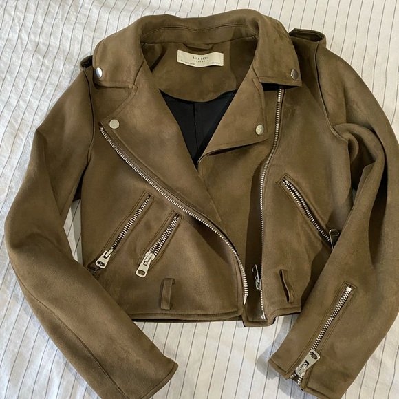 Zara Suede Motorcycle Jacket - Picture 1 of 3